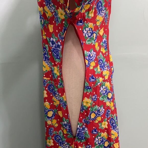 Vintage Floral Open Back Midi Dress - Picture 7 of 9